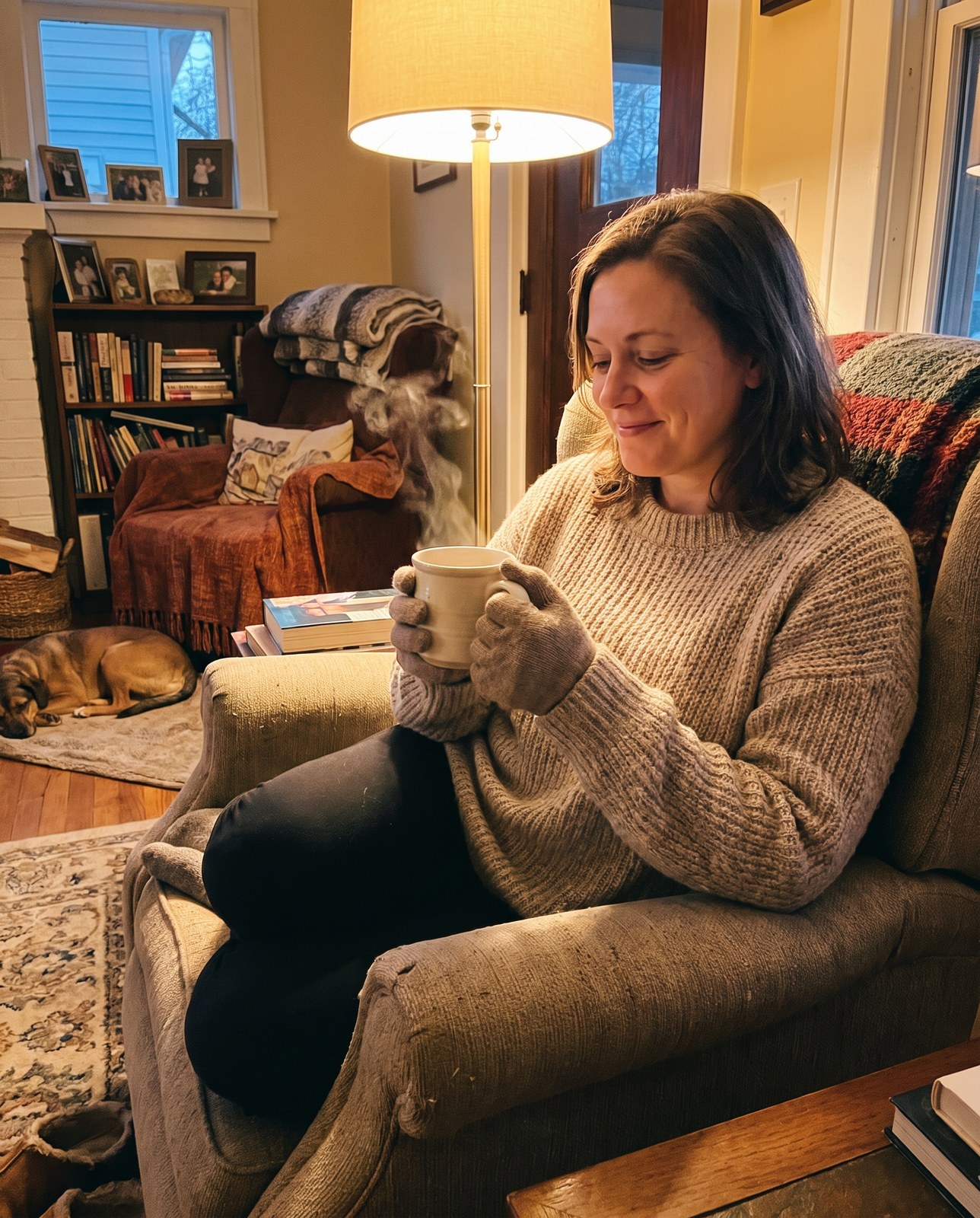 Cocora customer with her nightly cup